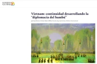 Bài báo ca ngợi thành tựu "Ngoại giao Cây tre” của Việt Nam được đăng trên trang Equilibrium Global Argentina. (Ảnh: TTXVN) 