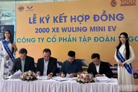 Đại diện hai đơn vị ký kết mua-bán 2.000 xe điện Wulling Mini EV.