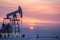Giếng dầu ở thành phố Almetyevsk, Cộng hòa Tatarstan, Liên bang Nga. (Ảnh: TASS/TTXVN)