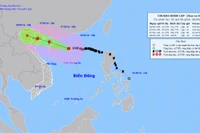 Vị trí và hướng di chuyển của bão số 3. (Nguồn: nchmf.gov.vn)
