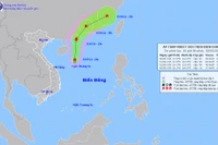 Vị trí và hướng di chuyển của áp thấp nhiệt đới lúc 19 giờ ngày 30/5. (Nguồn: nchmf.gov.vn)