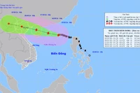 Vị trí và hướng di chuyển của bão số 3. (Nguồn: nchmf.gov.vn)