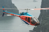 Trực thăng Bell-505 số hiệu VN-8650 trước khi gặp nạn. (Ảnh: Tructhanhalong.com)