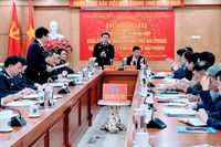 Quang cảnh hội nghị đánh giá 1 năm thực hiện Quy chế phối hợp giữa Ban Quản lý Khu kinh tế Hải Phòng và Cục Hải quan Hải Phòng.