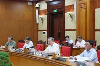 Tổng Bí thư Tô Lâm chủ trì họp Ban Bí thư về Dự thảo sửa đổi, bổ sung một số điều của Hiến pháp năm 2013. (Ảnh: THỐNG NHẤT/TTXVN)