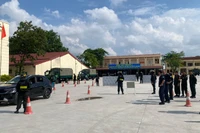 Đoàn công tác của Trung tâm vì sự tiến bộ của Cảnh sát quan sát hoạt động đào tạo và huấn luyện của lực lượng Cảnh sát gìn giữ hòa bình Liên hợp quốc. (Ảnh: VNFPU1)