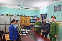 Lái xe container Lê Văn Tân tại Cơ quan Cảnh sát điều tra Công an tỉnh Tuyên Quang.
