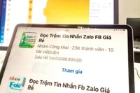 Xuất hiện nhiều trang mạng chào bán dịch vụ đọc trộm tin nhắn trên Zalo. (Ảnh HÀ THU)