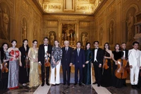 Chủ tịch nước Võ Văn Thưởng và Phu nhân cùng Tổng thống Italia Sergio Mattarella và con gái tham gia Chương trình hòa nhạc kỷ niệm 50 năm quan hệ ngoại giao Việt Nam-Italia, tối 26/7 (giờ địa phương). (Ảnh: TTXVN)