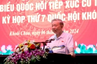 Bộ trưởng Công an Tô Lâm tiếp xúc cử tri tại huyện Khoái Châu, tỉnh Hưng Yên.