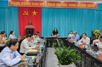 Hội nghị Tỉnh ủy đột xuất cho ý kiến về chủ trương sắp xếp đơn vị hành chính cấp tỉnh, Đề án sắp xếp đơn vị hành chính cấp xã của tỉnh. (Ảnh: HOÀNG TRUNG)
