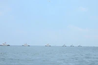 Đội hình tàu Hải quân Indonesia trong buổi tổng duyệt .