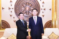 Phó Thủ tướng Hồ Đức Phớc hội kiến Bí thư Đảng ủy, Chủ nhiệm Nhân đại (Hội đồng nhân dân) Khu tự trị dân tộc Choang Quảng Tây Lưu Ninh.