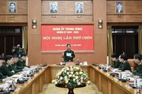 Ðại tướng Phan Văn Giang, Ủy viên Bộ Chính trị, Phó Bí thư Quân ủy Trung ương, Bộ trưởng Bộ Quốc phòng chủ trì hội nghị. Ảnh: chinhphu.vn.