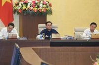 Chủ tịch Quốc hội Vương Đình Huệ dự phiên họp của Ủy ban Thường vụ Quốc hội. (Ảnh: DUY LINH)