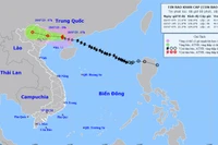 Vị trí và hướng di chuyển của bão số 1. (Nguồn: nchmf.gov.vn)