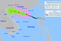 Vị trí và hướng di chuyển của bão số 1. (Nguồn: chmf.gov.vn)