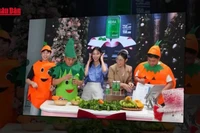 Hoa hậu Thùy Tiên, Hằng Du Mục và Quang Linh Vlogs bán hàng livestream quảng cáo sản phẩm giả. (Ảnh: nhandan.vn)