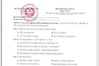 Một phần đề thi minh họa môn Toán.