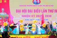 Một tiết mục văn nghệ chào mừng Đại hội Đảng bộ Trường Quân sự Bộ Tư lệnh Thủ đô Hà Nội lần thứ IV.