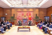 Phó Chủ tịch Quốc hội Nguyễn Đức Hải tiếp Ngài Salah Djegloul Chủ tịch Nhóm Nghị sỹ hữu nghị Algeria-Việt Nam. (Ảnh: TTXVN)