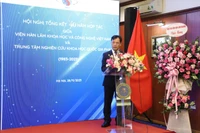 Giáo sư, Tiến sĩ Lê Trường Giang, Phó Chủ tịch Viện Hàn lâm Khoa học và Công nghệ Việt Nam phát biểu tại buổi lễ