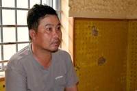 Đối tượng Nguyễn Trọng Ngân tại cơ quan công an.