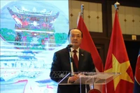 Đại sứ Việt Nam tại Ai Cập Nguyễn Huy Dũng phát biểu tại lễ kỷ niệm 79 năm Quốc khánh nước Cộng hòa Xã hội Chủ nghĩa Việt Nam. Ảnh: TTXVN