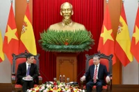 Tổng Bí thư Tô Lâm tiếp Thủ tướng Tây Ban Nha Pedro Sanchez. Ảnh: ĐĂNG KHOA.