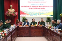 Quang cảnh buổi gặp mặt báo chí. 