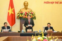 Chủ tịch Quốc hội Vương Đình Huệ phát biểu khai mạc phiên họp thứ 20 của Ủy ban Thường vụ Quốc hội. (Ảnh: DUY LINH)
