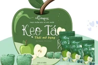 Sản phẩm Kẹo táo thải mỡ bụng do “Ngân Collagen” quảng cáo. (Ảnh chụp màn hình)