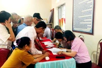 Lấy ý kiến cử tri xã Thái Sơn, huyện Hiệp Hòa về Đề án sắp xếp đơn vị hành chính cấp xã.