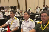 Đoàn Việt Nam tham gia Hội nghị. (Ảnh: Đào Trang/TTXVN)