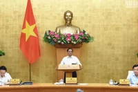 Thủ tướng Phạm Minh Chính chủ trì phiên họp Chính phủ chuyên đề về xây dựng pháp luật tháng 7/2023. (Ảnh: Trần Hải). 