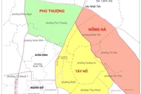 Phương án thành lập đơn vị hành chính cấp xã trong phạm vi quận Tây Hồ. Ảnh: Thùy Giang.