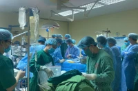 Các bác sĩ lấy tạng hiến tại Bệnh viện Việt Nam-Thụy Điển Uông Bí, tỉnh Quảng Ninh.
