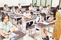 Học sinh Thành phố Hồ Chí Minh tham gia kỳ thi tuyển sinh vào lớp 10 công lập.