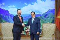 Thủ tướng Phạm Minh Chính tiếp Bộ trưởng Ngoại giao nước Cộng hòa Bolivar Venezuela Yván Gil Pinto. (Ảnh; TRẦN HẢI)