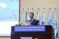 Giáo sư, Tiến sĩ, Bác sĩ Đặng Vạn Phước, Trưởng Khoa Y Đại học Quốc gia Thành phố Hồ Chí Minh phát biểu tại hội nghị.