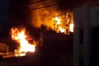 Hình ảnh vụ cháy. (Ảnh: CTV)