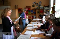 Điểm bỏ phiếu bầu Thượng viện vòng 1 tại Prague, Cộng hòa Séc ngày 23/9/2022. (Ảnh: THX/TTXVN)
