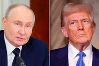 Tổng thống Nga Vladimir Putin và người đồng cấp Mỹ Donald Trump. (Ảnh: TASS)