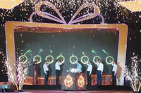 Các đại biểu chính thức nhấn nút khai mạc Lễ hội.