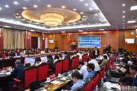 Quang cảnh Hội thảo khoa học quốc gia “Chuyển đổi số báo chí, xuất bản - Lý luận và thực tiễn” tại tỉnh Thái Bình sáng 30/11. (Ảnh: NHẬT QUANG)
