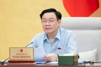 Chủ tịch Quốc hội Vương Đình Huệ phát biểu ý kiến tại phiên họp. (Ảnh: DUY LINH)