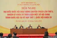 Chủ tịch Quốc hội Vương Đình Huệ chủ trì Hội nghị đại biểu Quốc hội hoạt động chuyên trách lần thứ 5, nhiệm kỳ khóa XV. (Ảnh: DUY LINH)