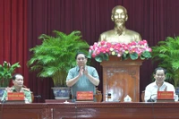 Thủ tướng Phạm Minh Chính dự cuộc tiếp xúc cử tri thành phố Cần Thơ trước kỳ họp thứ 8, Quốc hội khóa XV. (Ảnh: THANH GIANG)