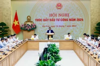 Quang cảnh Hội nghị của Thường trực Chính phủ trực tuyến toàn quốc về thúc đẩy đầu tư công năm 2024. (Ảnh: TRẦN HẢI)