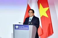 Thủ tướng Phạm Minh Chính phát biểu ý kiến tại Diễn đàn Doanh nghiệp Việt Nam - Ba Lan (Ảnh: THANH GIANG).